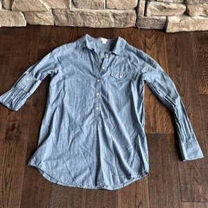 J. Crew Denim Blue Casual Button-Down Shirt